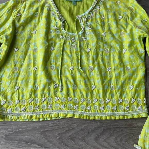 Letarte Handmade Beaded Accents Cropped Top - Picture 12 of 16